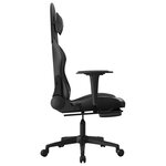 vidaXL Chaise de jeu avec repose-pied Noir Similicuir