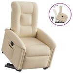 vidaXL Fauteuil inclinable Crème Tissu