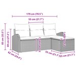 vidaXL Ensemble de Canapés de Jardin 4 Pièces avec Coussins Beige Rattan Synthétique