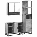 vidaXL Ensemble de meubles de salle de bain 3 Pièces sonoma gris