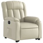 vidaXL Fauteuil inclinable électrique crème similicuir