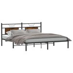 vidaXL Cadre de lit sans matelas chêne fumé 183x213 cm bois ingénierie