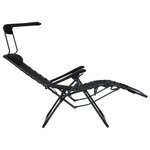 vidaXL Chaise pliable de terrasse Textilène Noir