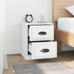 vidaXL Tables de chevet 2 Pièces blanc 39x39x47 5 cm bois d'ingénierie