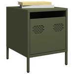 vidaXL Tables de chevet 2 Pièces vert olive 35x39x43 5 cm acier