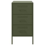 vidaXL Table de chevet vert olive 36x39x68 cm acier