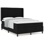 Lit à ressorts vidaXL avec matelas noir 160x200 cm en tissu