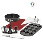 MOULINEX XF389010 Kit pâtisserie Companion, Fouet double rotation, Moule manque, Muffin, Poche à douilles, Tapis et spatule silicone