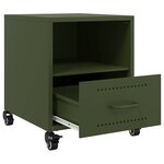 vidaXL Table de chevet vert olive 36x39x43 5 cm acier