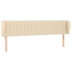 vidaXL Tête de lit avec oreilles Crème 183x23x78/88 cm Tissu