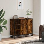 vidaXL Buffet chêne fumé 92x35x76 cm bois d'ingénierie