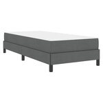 vidaXL Lit à ressorts avec matelas Gris foncé 90 x 190 cm tissu