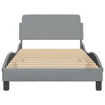 vidaXL Cadre de lit Dover gris clair 100x190 cm tissu
