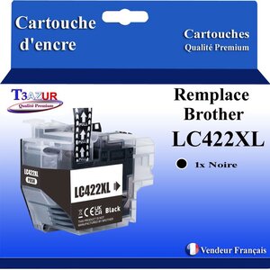 T3AZUR- Cartouche compatible avec Brother MFC-J5340DW  MFC-J5345DW  MFC-J5740DW  MFC-J6540DW  MFC-J6940DW  LC422XL Noire