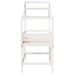 vidaXL Lit superposé et échelle et toit blanc 90x200cm bois pin massif