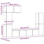 vidaXL Ensemble de meuble TV mural 5 Pièces chêne artisanal
