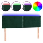 vidaXL Tête de lit à LED Vert foncé 144x5x78/88 cm Velours