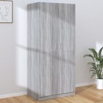 Vidaxl garde-robe sonoma gris 80x52x180 cm bois d'ingénierie