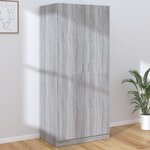 vidaXL Garde-robe Sonoma gris 80x52x180 cm Bois d'ingénierie