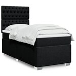 vidaXL Sommier à lattes de lit avec matelas Noir 90x200 cm Tissu
