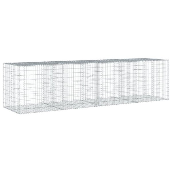 vidaXL Panier gabion avec couvercle 400x100x100 cm fer galvanisé