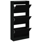vidaXL Armoire à chaussures noir 60x21x125 5 cm bois d'ingénierie
