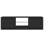 vidaXL Meuble TV avec lumières LED Noir 120x30x36 cm