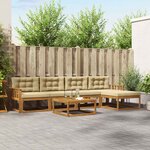 vidaXL Ensemble de canapés d'extérieur 6 Pièces Naturel et Beige