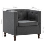 vidaXL Fauteuil gris foncé tissu