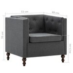 vidaXL Fauteuil Gris foncé Tissu