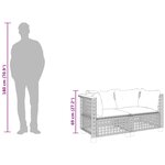 vidaXL Canapés d'angle de jardin et coussins 2 Pièces gris résine tressée