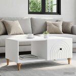 vidaXL Table basse Blanc 90 x 50 x 40 cm Bois d'ingénierie