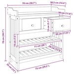 vidaXL Armoire de jardin Marron 78 x 36.5 x 78cm Bois d'acacia massif