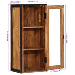 vidaXL Armoire de salle de bain murale bois massif d'acacia et fer