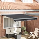 vidaXL Auvent manuel rétractable anthracite 300x250 cm