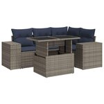 vidaXL Salon de jardin avec coussins 6 Pièces gris résine tressée acacia