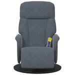vidaXL Fauteuil inclinable de massage repose-pied gris foncé velours