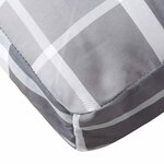 vidaXL Coussins de palette 3 Pièces carreaux gris tissu