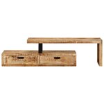 vidaXL Meuble TV (118-200) x 30 x 40 cm en bois massif de manguier