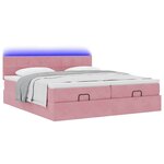 vidaXL Cadre de lit ottoman avec matelas rose 180x200 cm velours