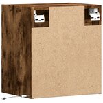 vidaXL Meuble TV mural avec lumières LED chêne fumé 41x31x45 cm
