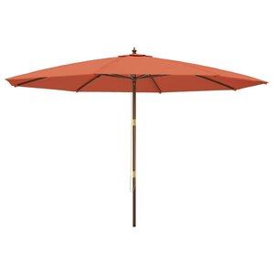 vidaXL Parasol de jardin avec mât en bois terre cuite 400x273 cm