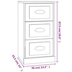 vidaXL Buffet blanc brillant 36x35 5x67 5 cm bois d'ingénierie