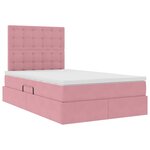 vidaXL Lit avec rangement et LED avec LED Rose 120 x 200 cm Velours