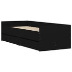 vidaXL Cadre de lit avec tiroirs noir 75x190 cm