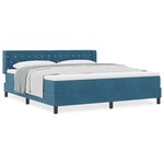 vidaXL Lit à sommier à ressorts avec matelas bleu foncé 180x200 cm velours
