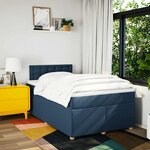 vidaXL Sommier à lattes de lit avec matelas bleu 120x190 cm tissu