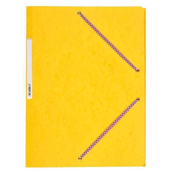 Chemise Carte Lustée 24 x 32 cm à rabats avec élastique - Jaune COUTAL