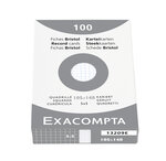ETUI de 100 Fiches BRISTOL 105x148 mm 5X5 Blanc x 10 EXACOMPTA