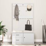 vidaXL Portemanteau SANDNES blanc 87x40x159 5 cm bois massif pin